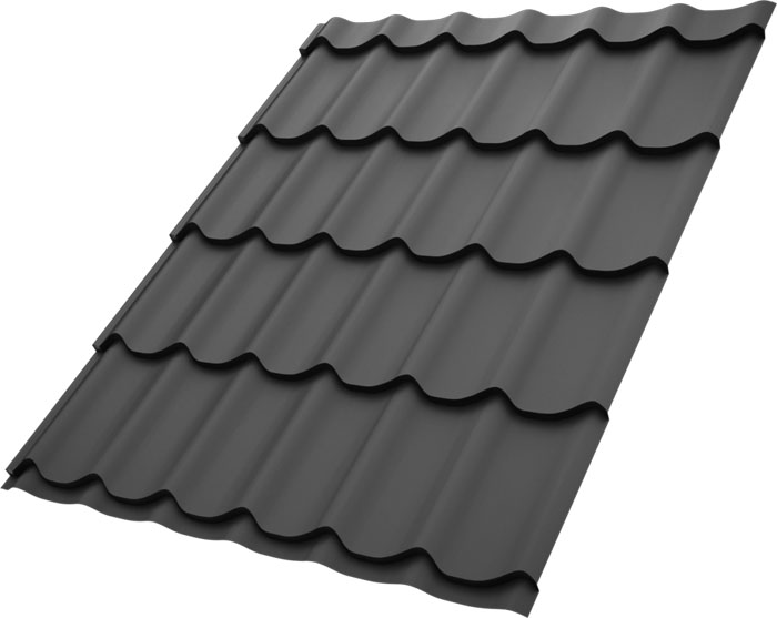 Металочерепиця TILE Класік (Монтеррей) поліестер (РЕМА) мат 0,5 мм Zn 225 RAL 3009